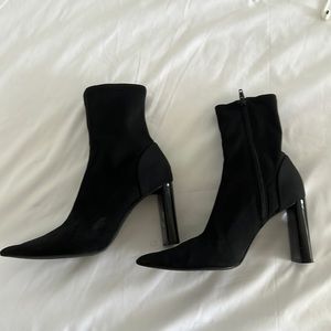 Zara black heel boots 6.5